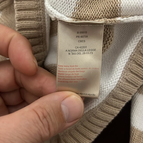 Burberry Tan and White Striped Kids Hoodie - Picture 8 of 14